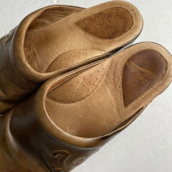 Dansko Balance Clog Women's size 38 Brown Leather Slip On Mule - Picture 11 of 14